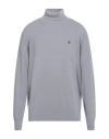 Brooksfield Man Turtleneck Grey Size 48 Virgin Wool In Gray