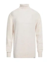 Brooksfield Man Turtleneck Ivory Size 44 Virgin Wool, Polyamide In White