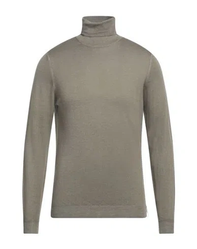 Brooksfield Man Turtleneck Khaki Size 46 Virgin Wool In Beige