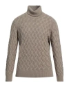 Brooksfield Man Turtleneck Light Brown Size 44 Polyamide, Viscose, Wool, Cashmere In Beige