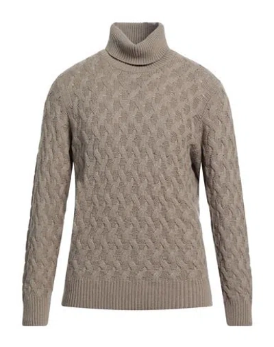 Brooksfield Man Turtleneck Light Brown Size 44 Polyamide, Viscose, Wool, Cashmere In Beige