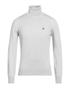 Brooksfield Man Turtleneck Light Grey Size 38 Virgin Wool