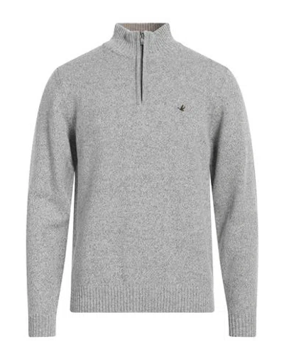 Brooksfield Man Turtleneck Light Grey Size 42 Wool In Gray