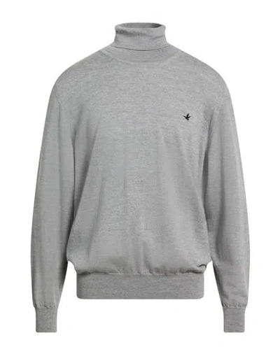 Brooksfield Man Turtleneck Light Grey Size 46 Virgin Wool In Gray