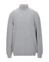 Brooksfield Man Turtleneck Light Grey Size 46 Virgin Wool, Nylon In Gray
