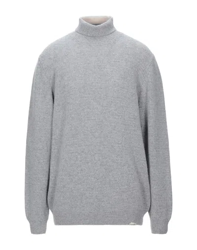 Brooksfield Man Turtleneck Light Grey Size 46 Virgin Wool, Nylon In Gray