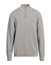 Brooksfield Man Turtleneck Light Grey Size 46 Wool In Grey