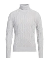Brooksfield Man Turtleneck Light Grey Size 48 Polyamide, Viscose, Wool, Cashmere