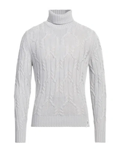 Brooksfield Man Turtleneck Light Grey Size 48 Polyamide, Viscose, Wool, Cashmere
