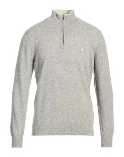 Brooksfield Man Turtleneck Light Grey Size 48 Virgin Wool In Gray