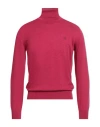 Brooksfield Man Turtleneck Magenta Size 42 Virgin Wool In Pink