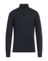Brooksfield Man Turtleneck Midnight Blue Size 42 Virgin Wool In Blue