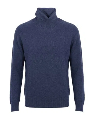 Brooksfield Man Turtleneck Midnight Blue Size 44 Cashmere