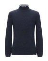 Brooksfield Man Turtleneck Midnight Blue Size 48 Virgin Wool, Nylon In Blue