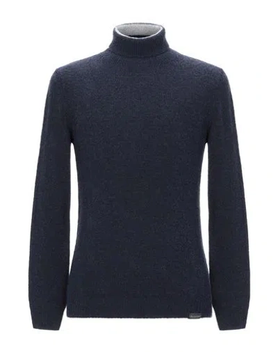 Brooksfield Man Turtleneck Midnight Blue Size 48 Virgin Wool, Nylon