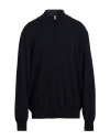 Brooksfield Man Turtleneck Midnight Blue Size 50 Virgin Wool In Blue