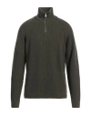 Brooksfield Man Turtleneck Military Green Size 44 Polyamide, Viscose, Wool, Cashmere In Green