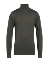 Brooksfield Man Turtleneck Military Green Size 42 Virgin Wool