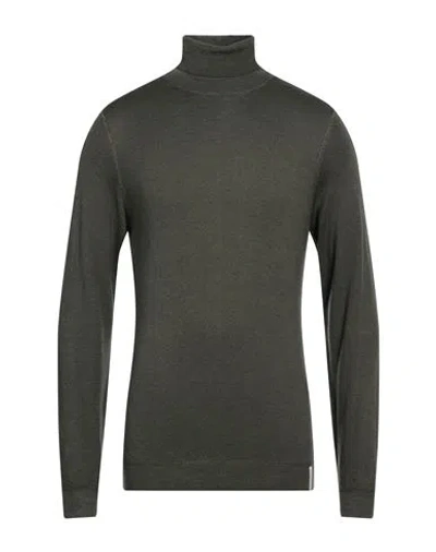 Brooksfield Man Turtleneck Military Green Size 42 Virgin Wool