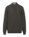 Brooksfield Man Turtleneck Military Green Size 46 Wool