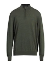 Brooksfield Man Turtleneck Military Green Size 48 Virgin Wool