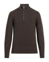 Brooksfield Man Turtleneck Military Green Size 48 Wool, Polyamide In Green