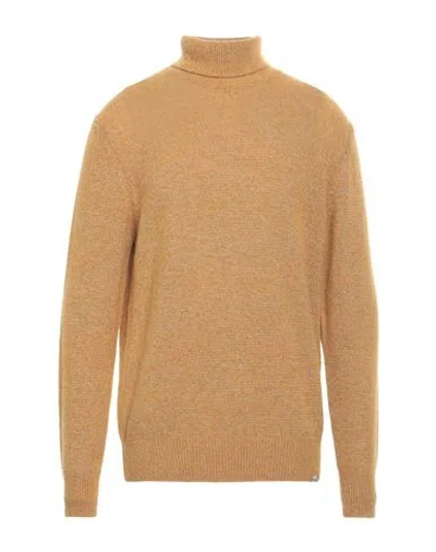 Brooksfield Man Turtleneck Mustard Size 42 Virgin Wool, Polyamide In Yellow