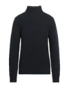 Brooksfield Man Turtleneck Navy Size 42 Wool, Viscose, Polyamide In Navy Blue