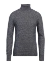 Brooksfield Man Turtleneck Navy Size 42 Virgin Wool, Polyamide In Navy
