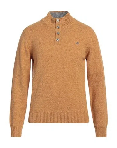 Brooksfield Man Turtleneck Ocher Size 40 Wool In Yellow