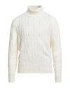 Brooksfield Man Turtleneck Off White Size 42 Polyamide, Viscose, Wool, Cashmere In White