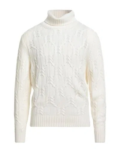 Brooksfield Man Turtleneck Off White Size 42 Polyamide, Viscose, Wool, Cashmere
