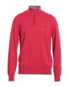 Brooksfield Man Turtleneck Red Size 46 Virgin Wool In Pink