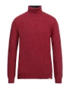 Brooksfield Man Turtleneck Red Size 46 Virgin Wool, Nylon