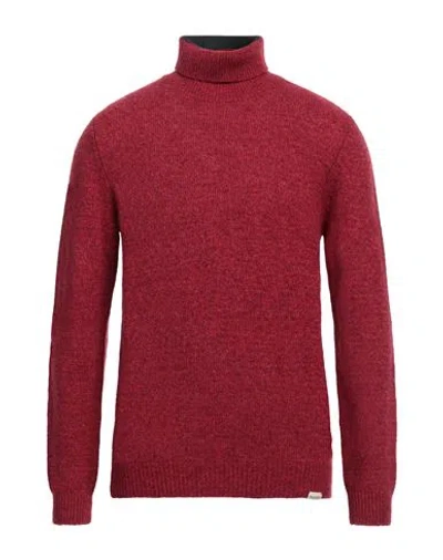 Brooksfield Man Turtleneck Red Size 46 Virgin Wool, Nylon