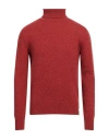 Brooksfield Man Turtleneck Brick Size 48 Virgin Wool In Red