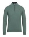 Brooksfield Man Turtleneck Sage Green Size 48 Virgin Wool In Sage Green