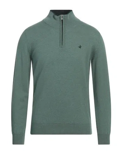 Brooksfield Man Turtleneck Sage Green Size 48 Virgin Wool