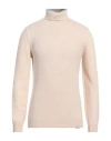 Brooksfield Man Turtleneck Off White Size 46 Virgin Wool In Beige