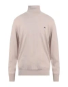 Brooksfield Man Turtleneck Sand Size 48 Virgin Wool In Beige