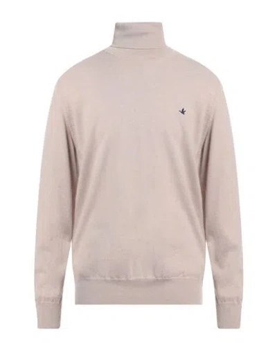 Brooksfield Man Turtleneck Sand Size 48 Virgin Wool In Beige
