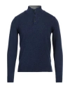Brooksfield Man Turtleneck Slate Blue Size 48 Wool