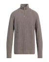 Brooksfield Man Turtleneck Taupe Size 42 Polyamide, Viscose, Wool, Cashmere In Grey