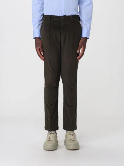 Brooksfield Pleated Corduroy Straight-leg Trousers In Brown