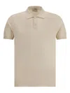 Brooksfield Ribbed Collar Polo Shirt With Short Sleeves In Neutral