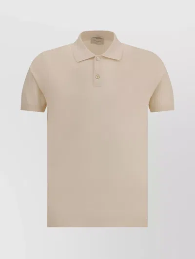 Brooksfield Ribbed Collar Polo Shirt With Short Sleeves