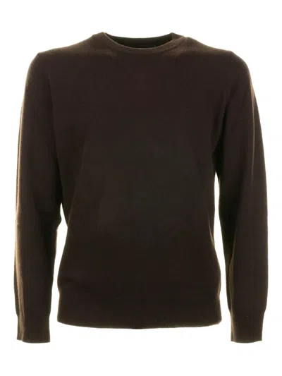 Brooksfield Round-neck Sweater In Brown