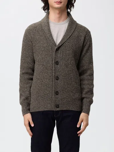 Brooksfield Shawl Collar Ribbed Wool Cardigan With Buttons In Red