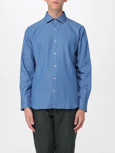 Brooksfield Shirt  Men Color Stone Washed In Blue