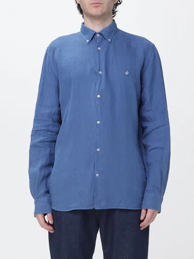 Brooksfield Shirt  Men Color Gnawed Blue